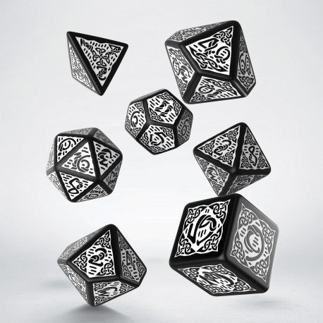 RPG Dice Set - Celtic: Black & White (7)