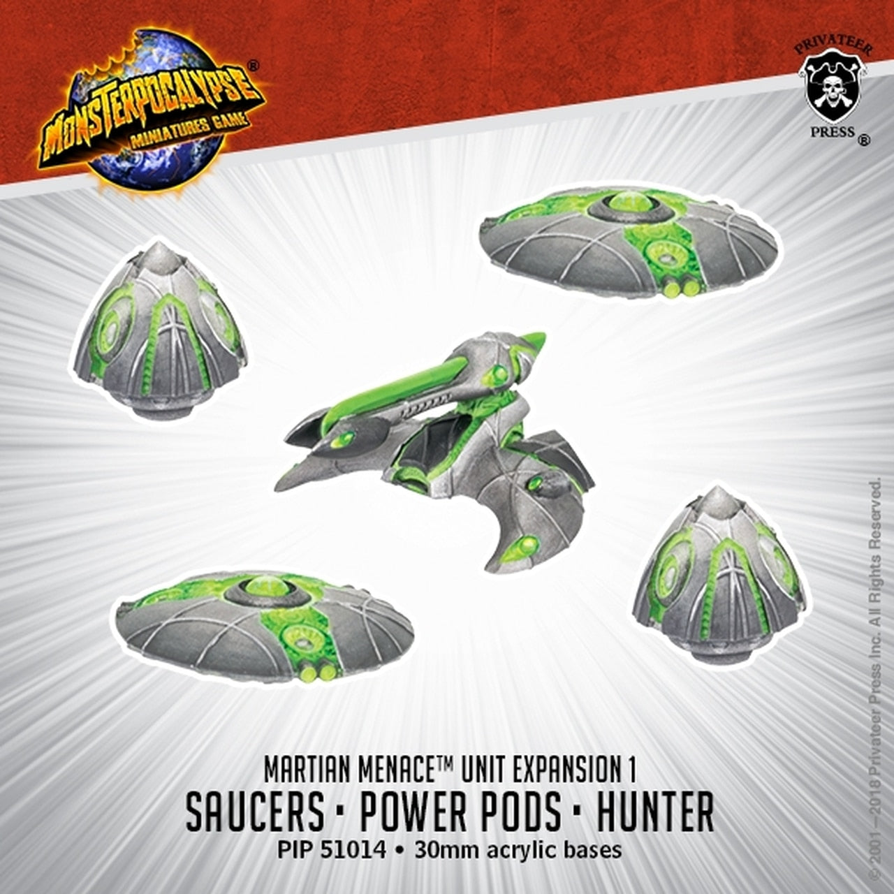 Monsterpocalypse - Saucers, Power Pods & Hunter