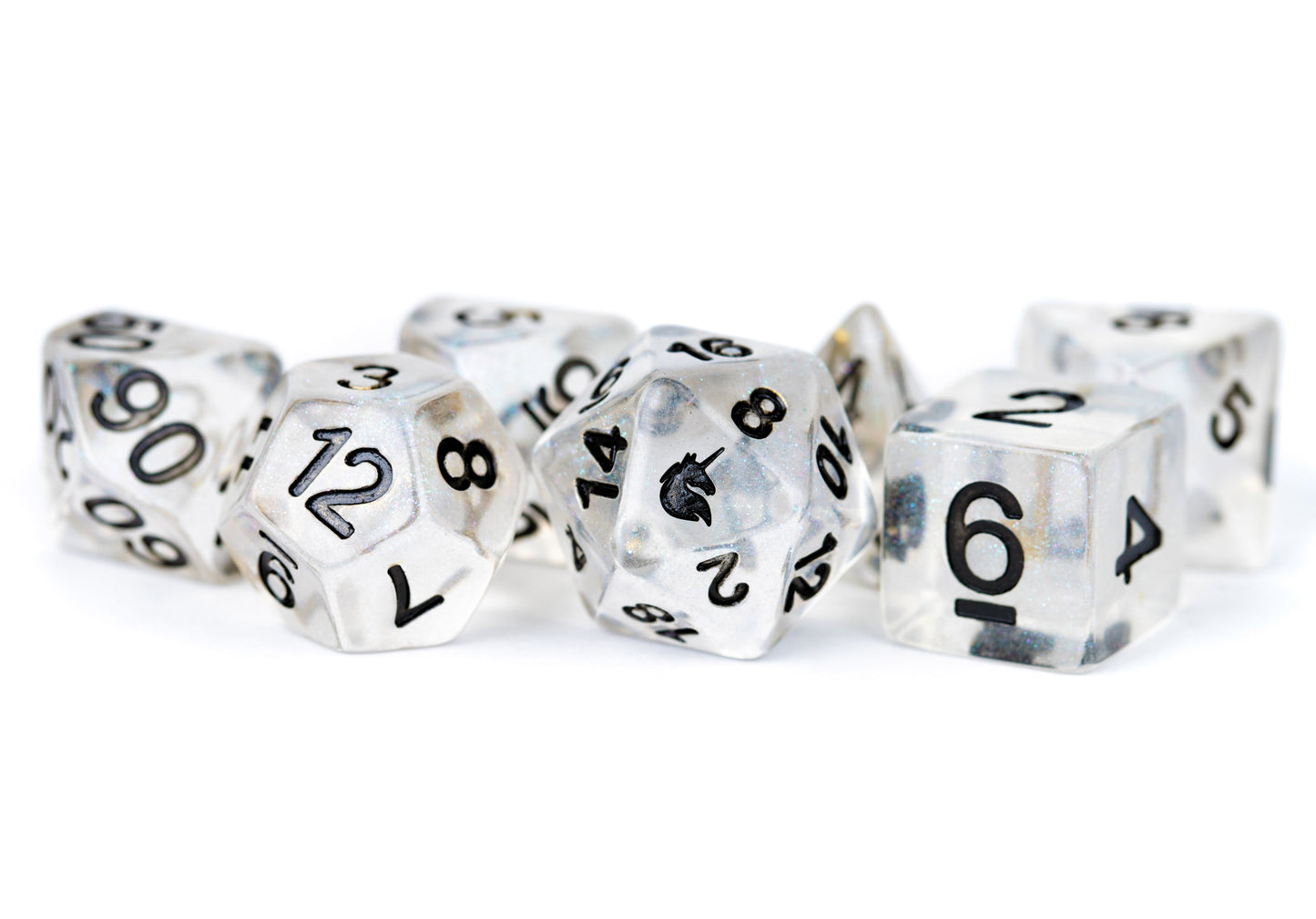 Unicorn: 16mm Resin Poly Dice Set - Unicorn Ice (7)