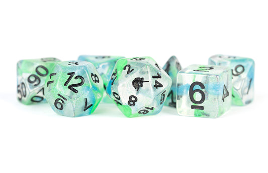 Unicorn: 16mm Resin Poly Dice Set - Sea Kelp (7)