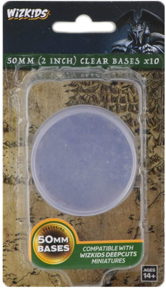 Wizkids: Deep Cuts Unpainted Miniatures - 50mm (2 inch) Clear Bases x10