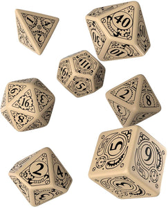 RPG Dice Set - Steampunk: Beige & Black (7)