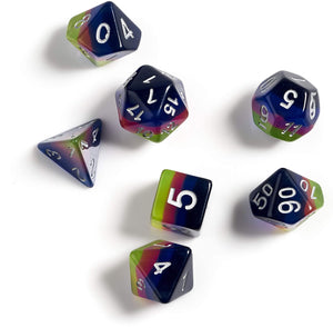 RPG Dice Set - Pink Green Blue (7)