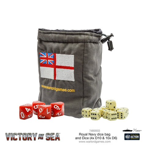 Victory at Sea - Royal Navy Dice & Dice Bag