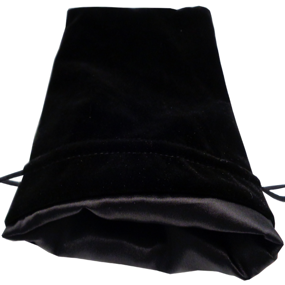 6" x 8" Large Dice Bag - Black Velvet  w/ Black Satin Lining