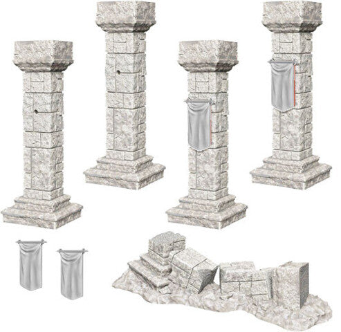 Wizkids: Deep Cuts Unpainted Miniatures - Pillars & Banners