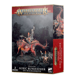 Warhammer: Age of Sigmar - Fyreslayers: Auric Runefeather on Magmadroth