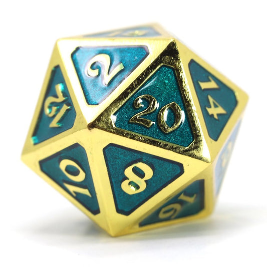 Mythica: Dire D20 - Gold Aquamarine