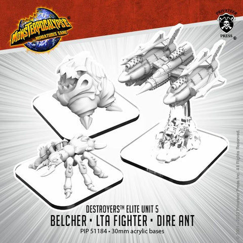 Monsterpocalypse - Destroyers: Belcher, Dire Ant & LTA Fighter
