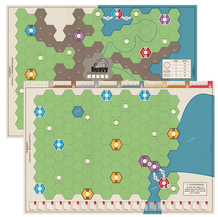 Age of Steam: Deluxe - Detroit Bankruptcy & Heavy
Cardboard Maps