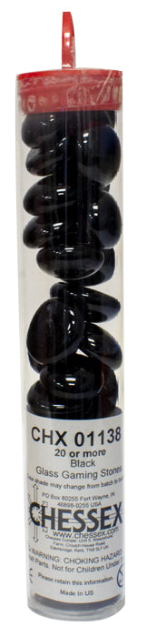 Black Opal Glass Stones in 5.5' Tube (40)
