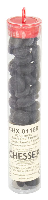 Black Opal Frosted Glass Stones in 5.5' Tube (40)