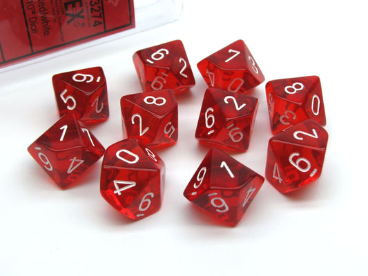 Translucent: D10 - Red/White (10)