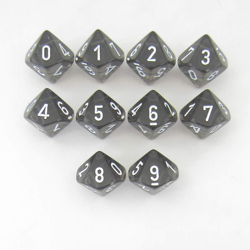 Translucent: D10 - Smoke/White (10)