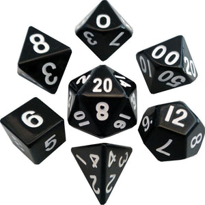 16mm Metal Poly Dice Set - Black