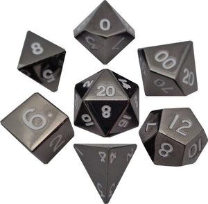 16mm Metal Poly Dice Set - Sterling Gray