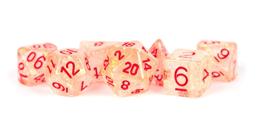 Flash: 16mm Resin Poly Dice Set - Red (7)