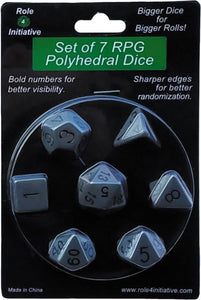 Opaque Poly DIce - Dark Gray w/ Black Numbers (7)