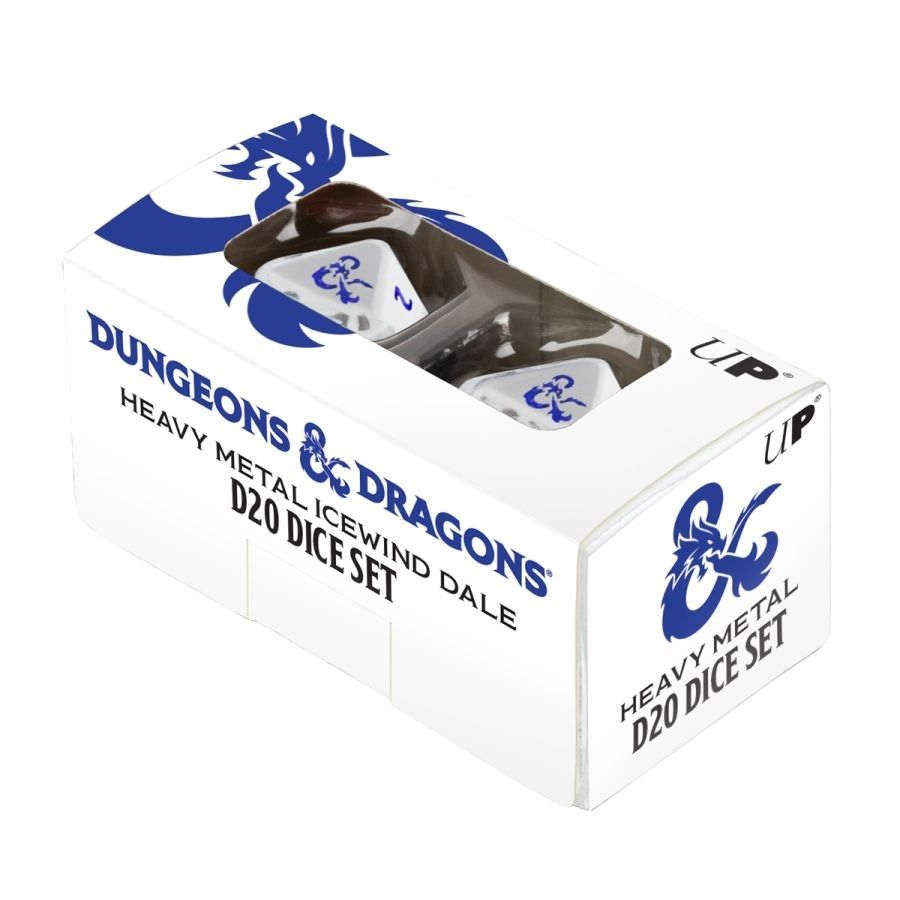 Heavy Metal Icewind Dale D20 White and Blue Dice Set (2)