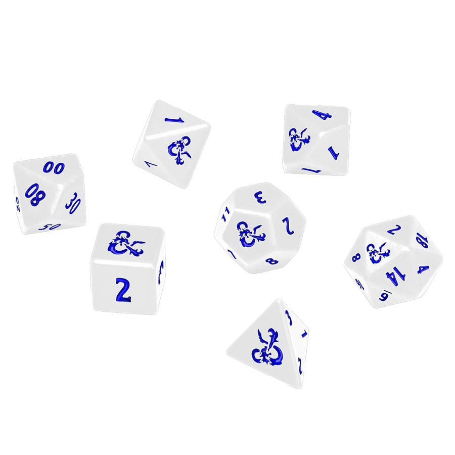 Heavy Metal Icewind Dale Poly White and Blue Dice Set (7)