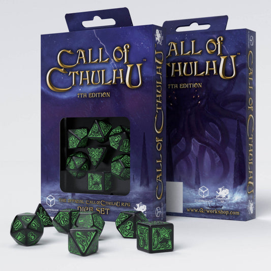 RPG Dice Set - Call of Cthulhu: Black & Green (7)