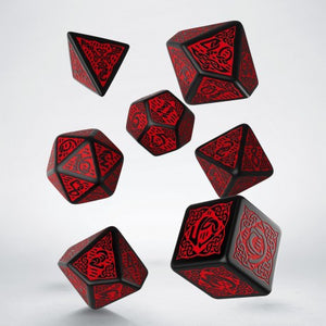 RPG Dice Set - Celtic: Black & Red (7)