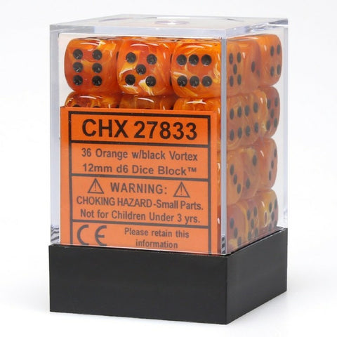 Vortex: 12mm D6 - Orange/Black (36)