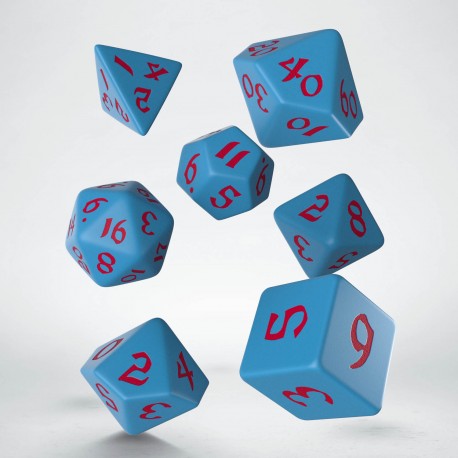RPG Dice Set - Classic Runic: Red & Blue (7)