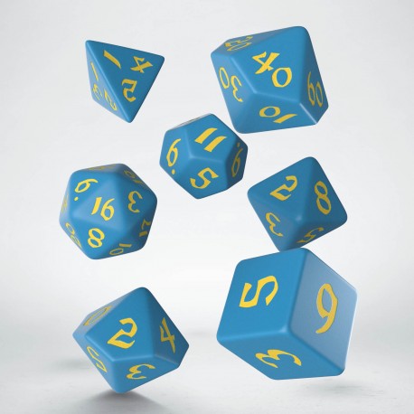 RPG Dice Set - Classic Runic: Blue & Yellow (7)