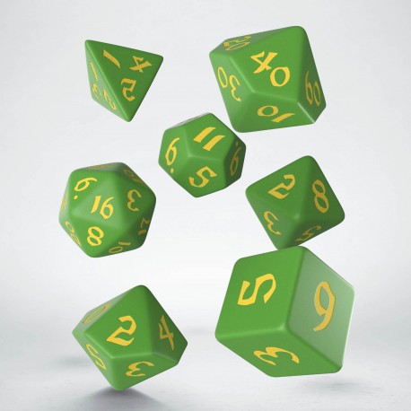 RPG Dice Set - Classic Runic: Green & Yellow (7)