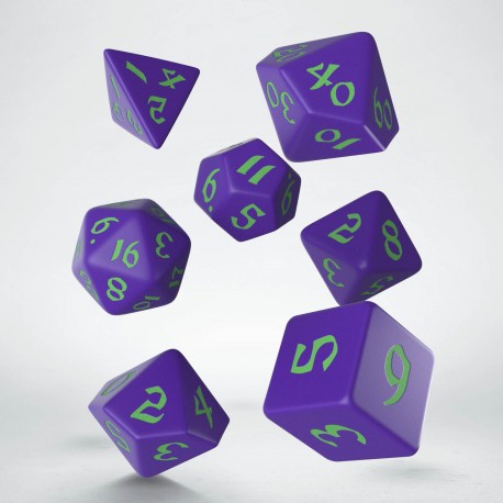 RPG Dice Set - Classic Runic: Purple & Green (7)
