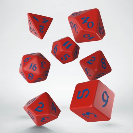 RPG Dice Set - Classic Runic: Blue & Red (7)