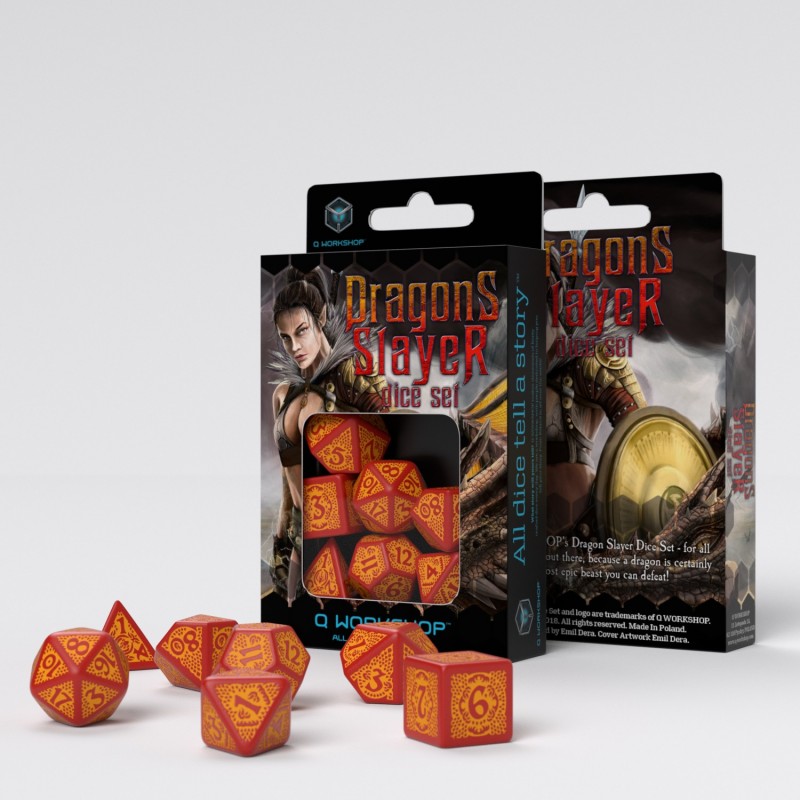 RPG Dice Set - Dragon Slayer: Red & Orange (7)