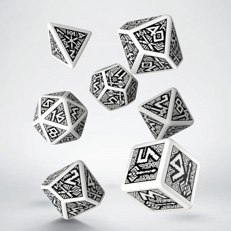 RPG Dice Set - Dwarven Dice: White & Black (7)