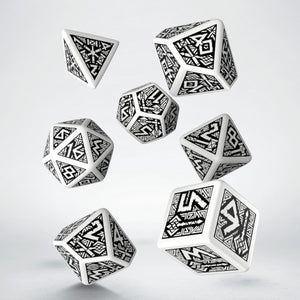 RPG Dice Set - Dwarven Dice: White & Black (7)