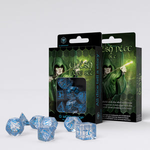 RPG Dice Set - Elvish: Translucent & Blue (7)