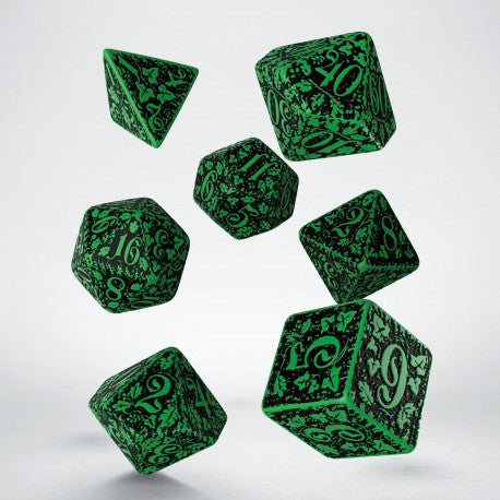 RPG Dice Set - Forest Dice: Green & Black