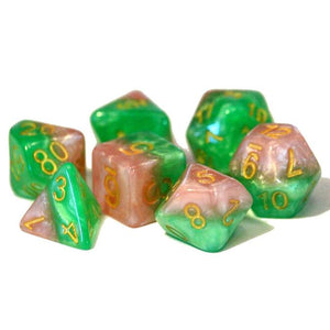 Halfsies Dice: Poly - Rose w/ Upgraded Case (7)