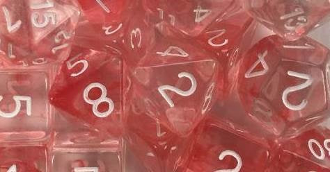 Diffusion Poly Dice - Cherry w/ White Numbers (7)