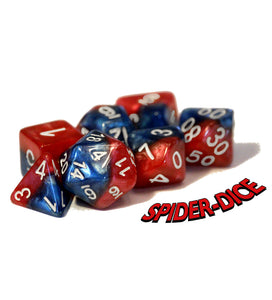 Halfsies Dice: Poly - Spider w/ Upgraded Case (7)