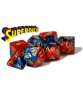 Halfsies Dice: Poly - Super w/ Upgraded Case (7)