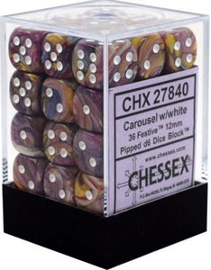 Festive: 12mm D6 - Carousel/White (36)