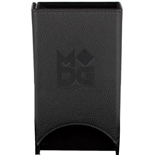 Fold Up Leather Dice Tower - Black