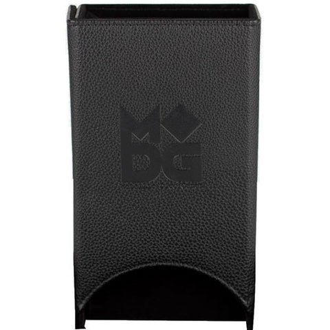 Fold Up Leather Dice Tower - Black