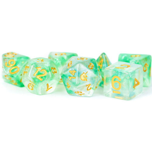 Unicorn: 16mm Resin Poly Dice Set - Icy Everglades
