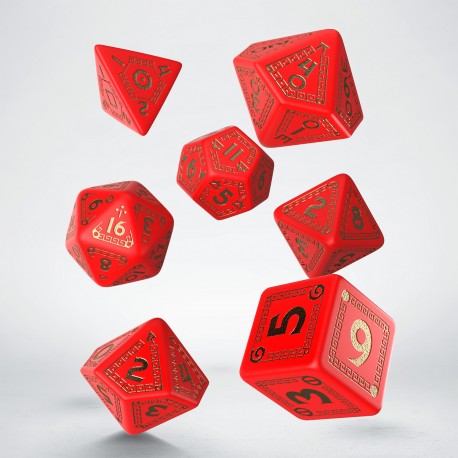 RPG Dice Set - Runequest: Red & Gold (7)
