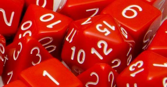 Opaque Poly DIce - Red w/ White Numbers (7)
