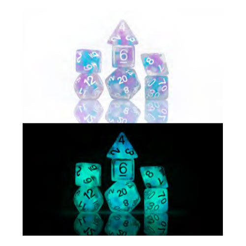 RPG Dice Set - Cotton Candy Glowworm (7)