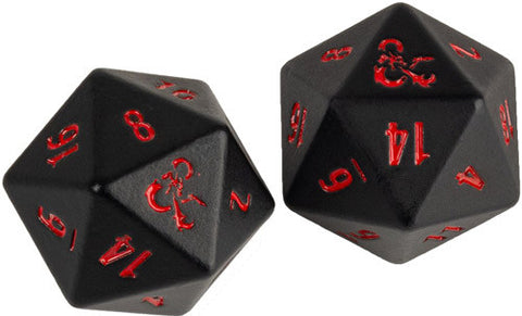 Heavy Metal - D20 Black and Red Dice Set (2)
