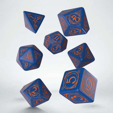 RPG Dice Set - Wizard: Dark Blue & Orange (7)